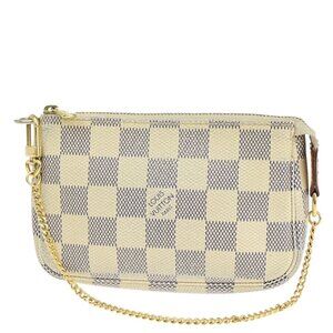 LOUIS VUITTON Mini Pochette Accessoires Hand Bag Damier Azur WE
